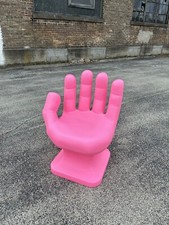 Light Pink left HAND SHAPED CHAIR 32" tall adult 70s Retro iCarly NEW