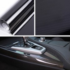 5D Ultra Gloss Glossy Black Carbon Fiber Vinyl Wrap Car Sticker Decal 30 *152cm