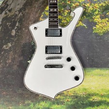 White Iceman Electric Guitar Chrome HH Pickups, fix Bridge, Free Ship