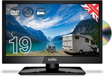CELLO 19" INCH 12v LED TV DVD COMBI FREEVIEW HD SATELLITE HDMI USB VGA 12VOLT