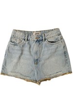 New Look Light Denim Frayed Edge Shorts