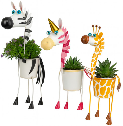 Metal plant pot garden - pot,