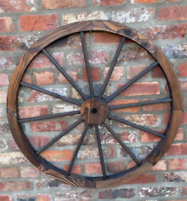 Garden Wooden Wagon Wheel Decorative Wall Ornament Rustic Large