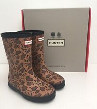 Hunter Girl's Wellington Original Classic Leopard Print Boots Waterproof New F1