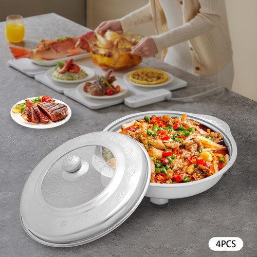 4pcs buffet dish trays round - dish,
