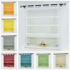 Roman Curtains Voile Blinds Shade Window Net Curtain Sheer Liftable Tab Top