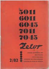 ZETOR 5011 6011 6045 7011 & 7045 TRACTOR ORIGINAL 1982 FACTORY PARTS CATALOGUE