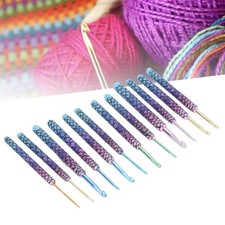 12 Pcs OPP Bag 12Pcs Crochet Hooks Ergonomic Soft Handle Aluminum Crochet Ne HOT