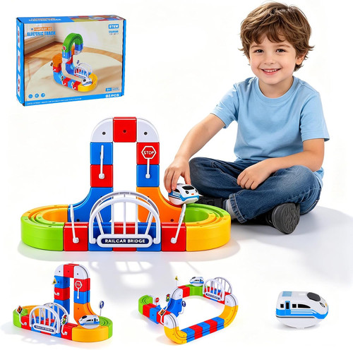 81pcs electric train set - set,, 3d