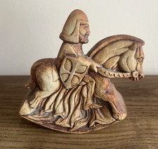 Vintage Quantock Design Pottery Knight King Arthur on Horseback. Immaculate 