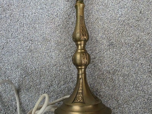 Vintage brass table lamp base - brass,