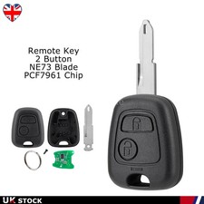 For 1998 - 2006 Peugeot 206 433MHz Remote Car Key Fob ID46 2 Button NE73 Blade