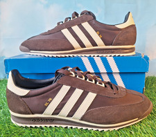 ADIDAS ORIGINALS SL76TRAINERS SIZE 10 BROWN SUEDE & NYLON  /  SAND TRIM STRIPES