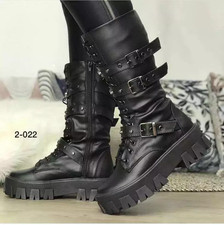 Womens Biker Boots Shoes Rider