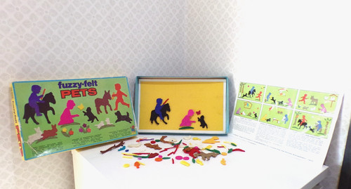Vintage retro fuzzy felt pets - vintage,