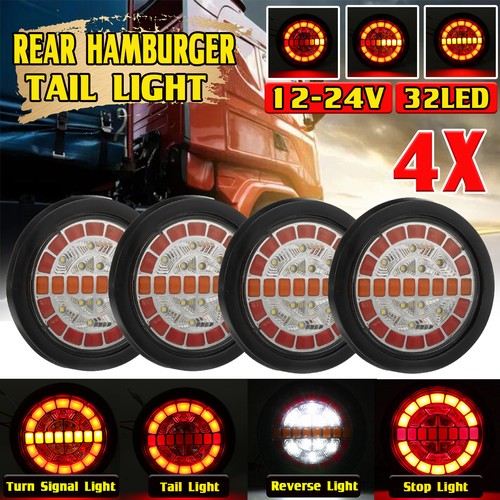 12v 24v led rear round - 4x,