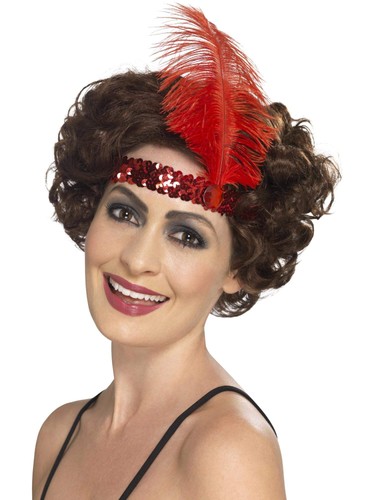 Flapper headband red with - flapper, red,