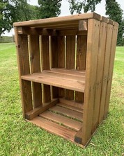 Large Wooden Apple Crate Fruit Box Storage Display Unit Shelf Heavy Duty