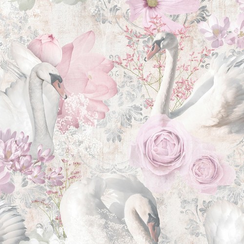 Holden pink glitter - pink, swans