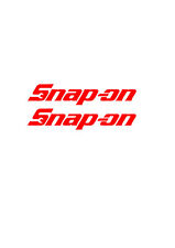 SNAP ON STICKERS RED VINYL DECALS x 2 for TOOLBOX, CAR, VAN 190mm X 36.5mm