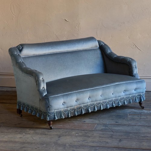 Antique bedroom sofa blue - bedroom,