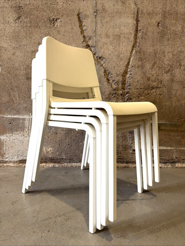 White ikea stacking - white, chairs