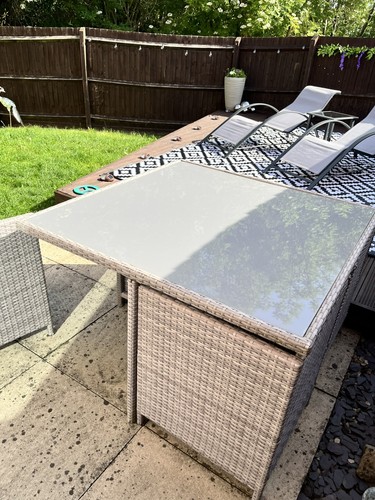 Rattan garden table - garden,