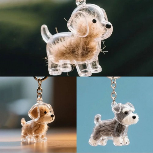 Diy pet hair storage keyring - pet,