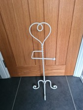 Freestanding Shabby Chic Cream Metal French Vintage Toilet Roll Holder