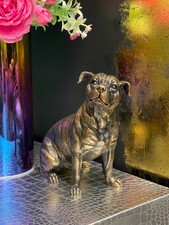 Bronze Effect Staffordshire Bull Terrier Dog Ornament 15cm