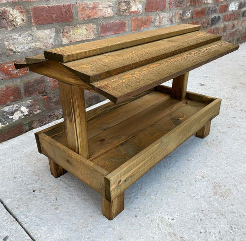 Ground wooden bird table - wooden,