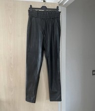 Black Faux Leather Trousers