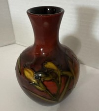 5" MOORCROFT Brown Flambé Freesia Vase Vintage