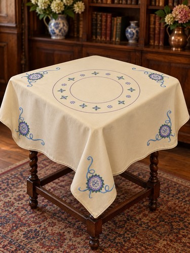 Vintage cotton tablecloth - cotton,