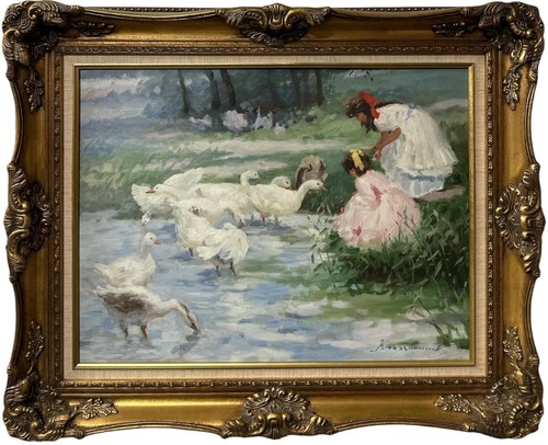 Russian school oil canvas - russian,