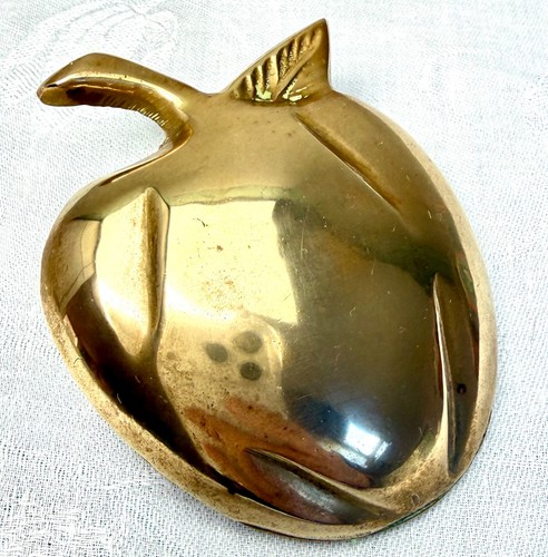 Vintage brass apple - brass, spring