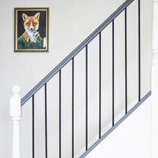 Black Straight Design Metal Stair Spindle - Spindle Only