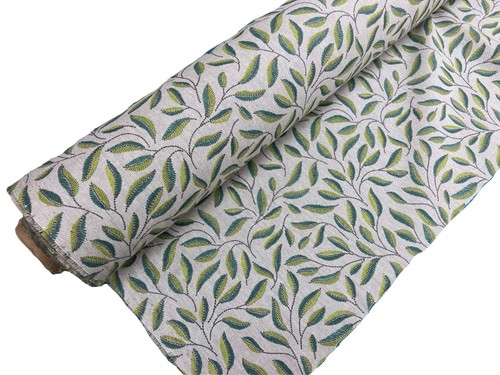 Green foliage curtain fabric - foliage,