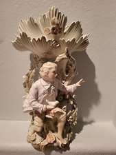 14" Antique Porcelain Ceramic Male Vase Looking For His Lady Replacement 