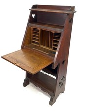 Antique Oak Wooden Bureau / Writing Desk / Storage Cabinet Arts & Crafts c.1930