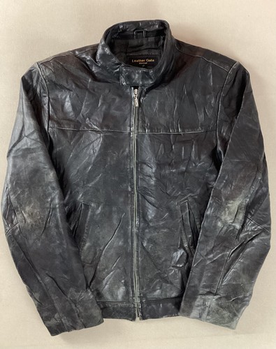 Vintage leather biker jacket - leather,