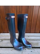 Hunter Wellies Ladies Original Tall Nebula Wellington Boots Blue UK 5