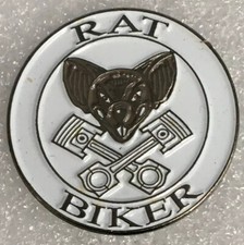 New Biker pin badge RAT BIKER