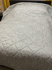 BY BEDECK Super King Bedspread floral Duckegg and silver