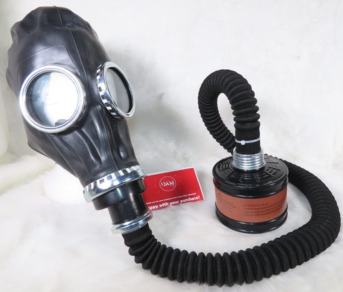 Gas mask black - black, hood