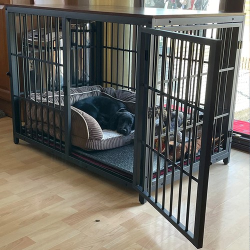 Vintage wooden dog - dog, crate