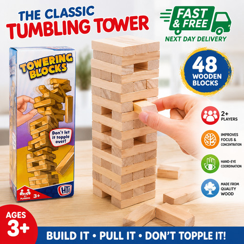 Wooden tumbling tower - tower, game