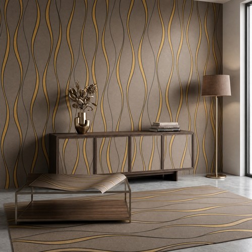 Luxury effect wave stripes - 3d,