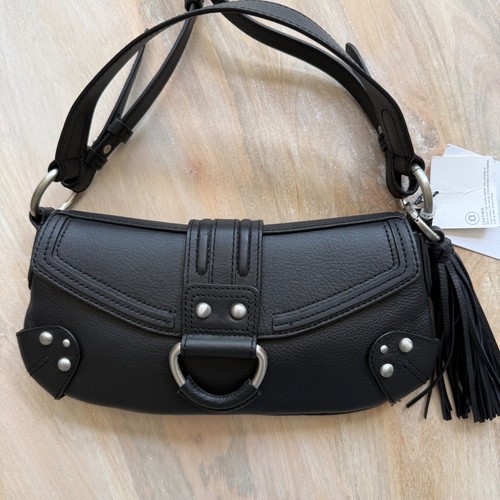 Zara black leather shoulder - leather,