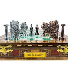 Antique Chess Set with Storage